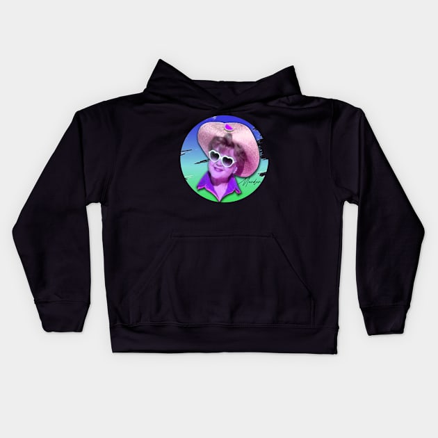 Jessica Fletcher- Retro Brush Paint Special Edition Kids Hoodie by Hursed